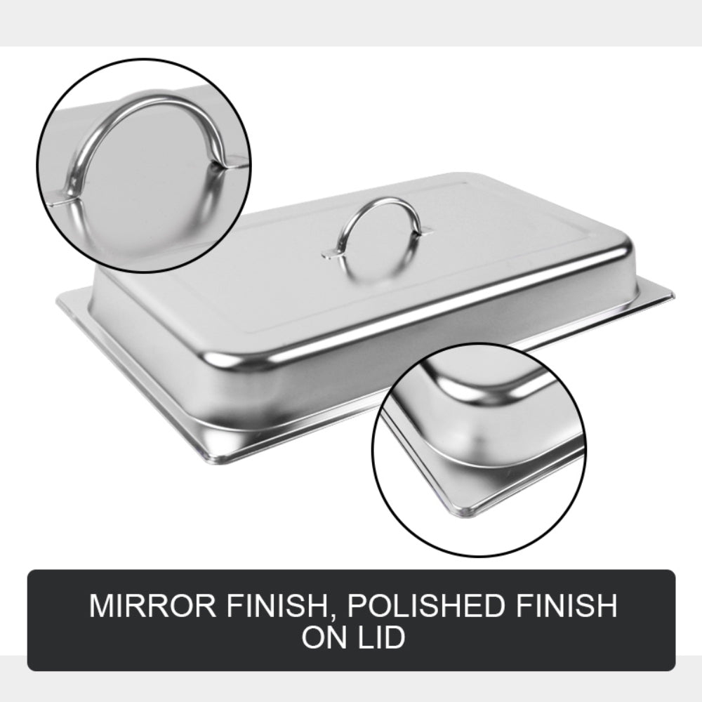 9L Chafing Dish Set Buffet Pan Bain Marie Bow Stainless Steel Food Warmer(1*9L) V201-BRO1-AU