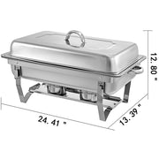 9L Chafing Dish Set Buffet Pan Bain Marie Bow Stainless Steel Food Warmer(1*9L) V201-BRO1-AU