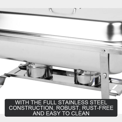 9L Chafing Dish Set Buffet Pan Bain Marie Bow Stainless Steel Food Warmer(1*9L) V201-BRO1-AU