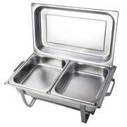 9L Chafing Dish Set Buffet Pan Bain Marie Bow Stainless Steel Food Warmer(2*4.5L) V201-BRO2-AU