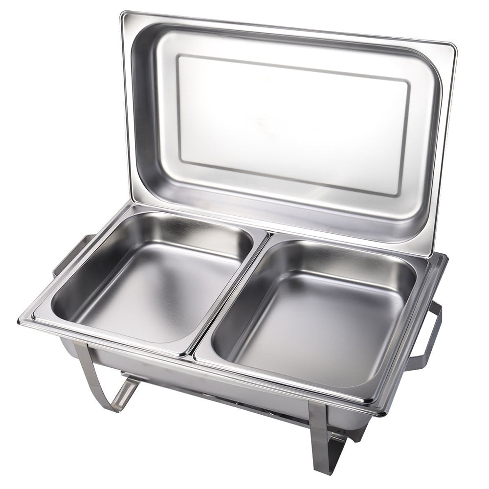 9L Chafing Dish Set Buffet Pan Bain Marie Bow Stainless Steel Food Warmer(2*4.5L) V201-BRO2-AU