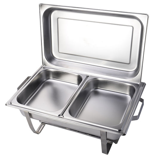 9L Chafing Dish Set Buffet Pan Bain Marie Bow Stainless Steel Food Warmer(2*4.5L) V201-BRO2-AU