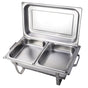 9L Chafing Dish Set Buffet Pan Bain Marie Bow Stainless Steel Food Warmer(2*4.5L) V201-BRO2-AU