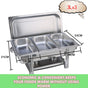 9L Chafing Dish Set Buffet Pan Bain Marie Bow Stainless Steel Food Warmer(3*3L) V201-BRO3-AU