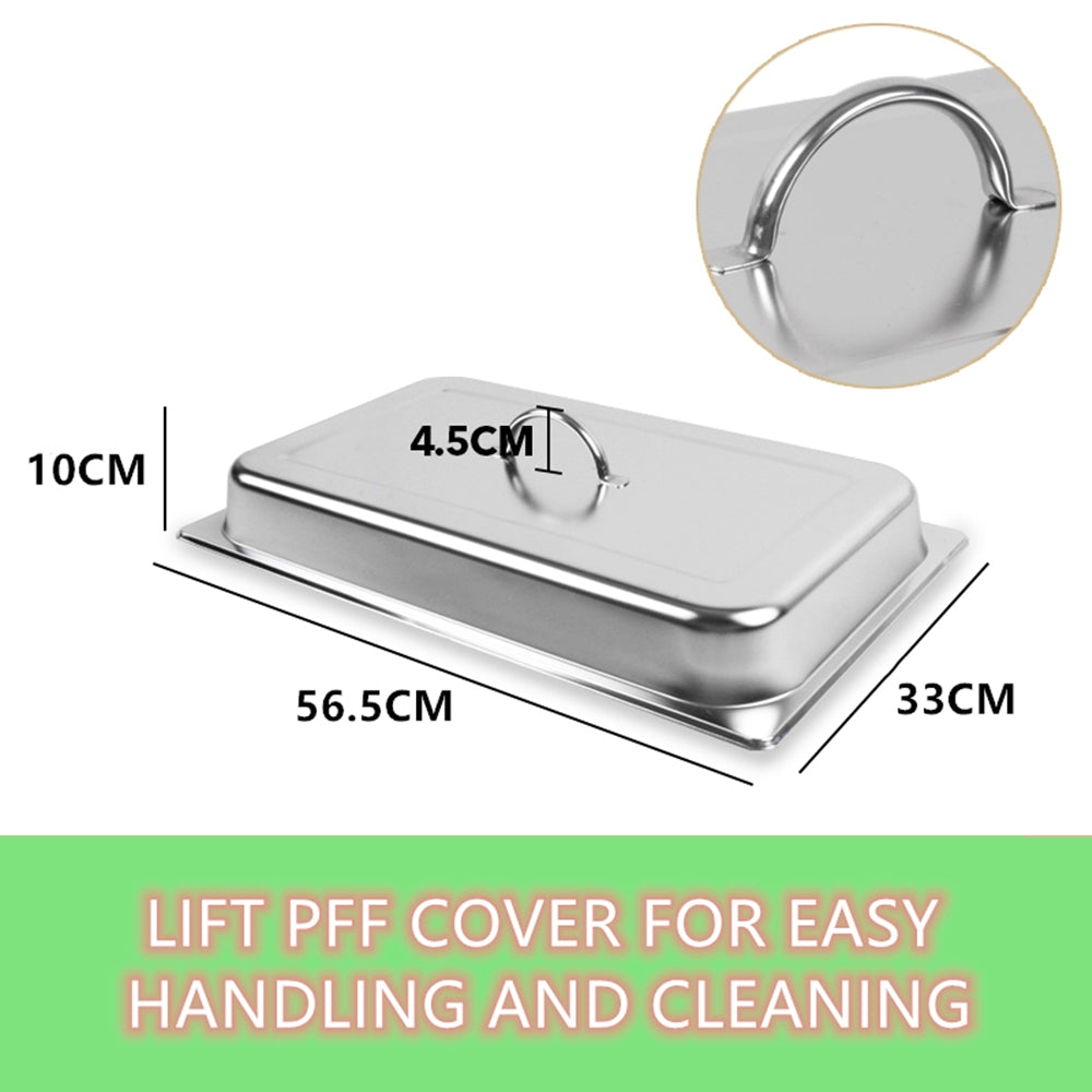 9L Chafing Dish Set Buffet Pan Bain Marie Bow Stainless Steel Food Warmer(3*3L) V201-BRO3-AU