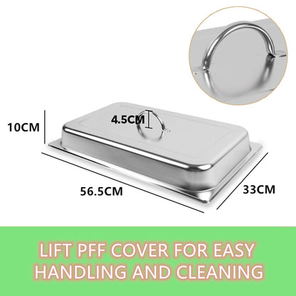 9L Chafing Dish Set Buffet Pan Bain Marie Bow Stainless Steel Food Warmer(3*3L) V201-BRO3-AU
