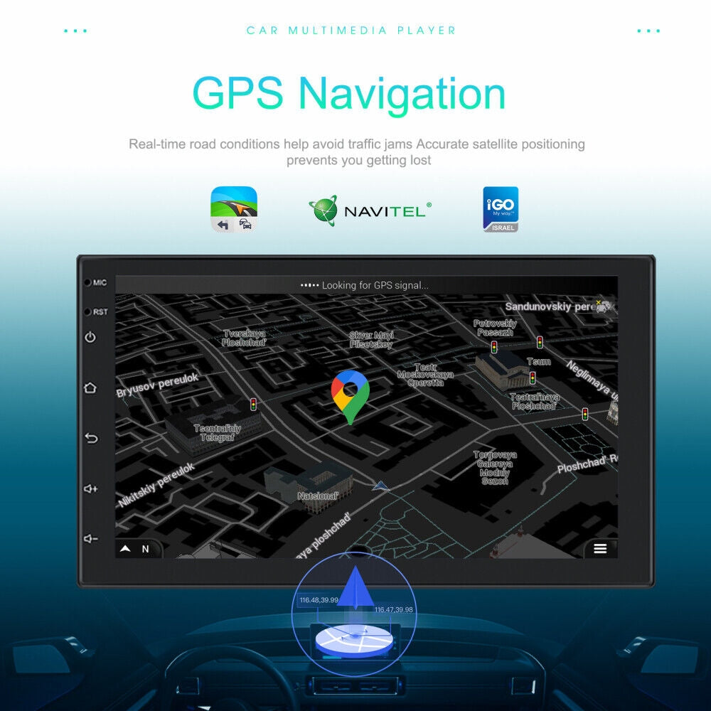 7 inch Car Radio 2 DIN GPS FM RDS WIFI w/ Rear Camera For Android IOS CarPlay AU V201-CAR0007BL8AU