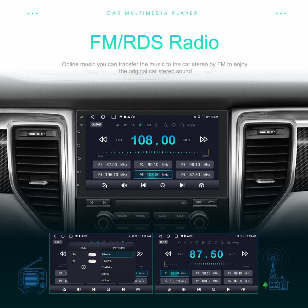 7 inch Car Radio 2 DIN GPS FM RDS WIFI w/ Rear Camera For Android IOS CarPlay AU V201-CAR0007BL8AU