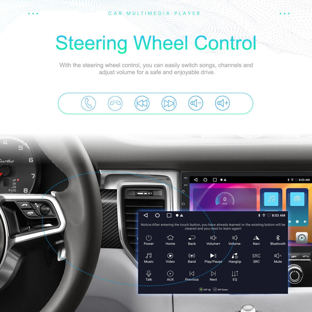 7 inch Car Radio 2 DIN GPS FM RDS WIFI w/ Rear Camera For Android IOS CarPlay AU V201-CAR0007BL8AU