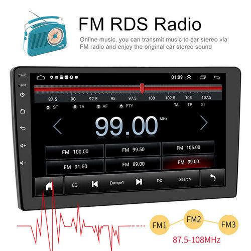 9" Car Radio 2 DIN GPS FM RDS WIFI w/ Rear Camera For Android Auto IOS CarPlay V201-CAR0019BL8AU