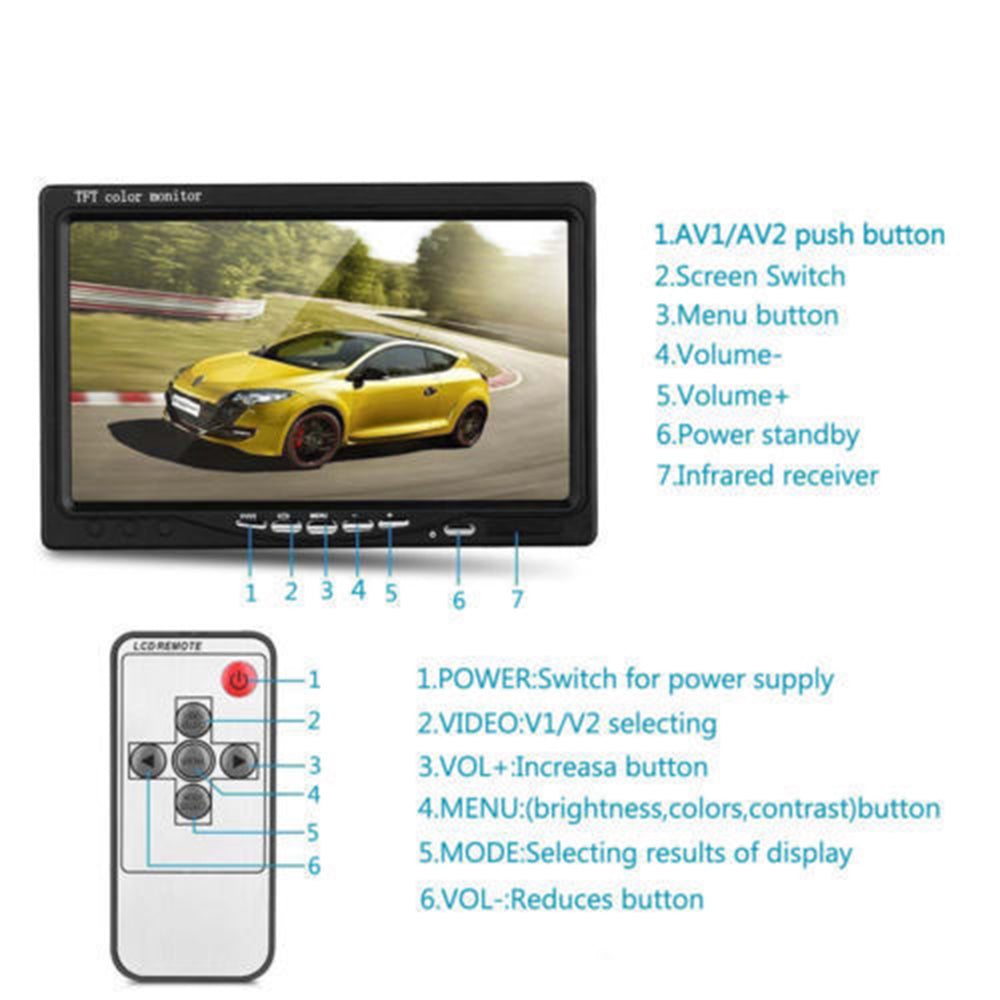 7'' Waterproof Monitor Reversing Kit For Truck Caravan V201-CAR0207BL8AU