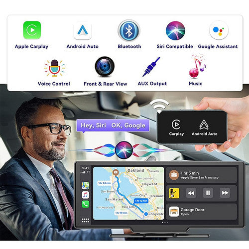 10.26" 4K Car Camera Carplay Android Car GPS Navigation Dashboard Video Recorder V201-CAR1026BL8AU
