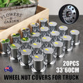 20PCS ABS Wheel Nut Covers Safety Arrow Chrome Caps For Trucks Trailers Bus AU V201-CAR3360SI8-20AU