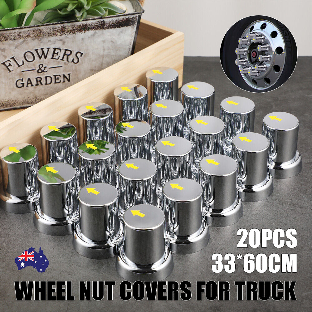 20PCS ABS Wheel Nut Covers Safety Arrow Chrome Caps For Trucks Trailers Bus AU V201-CAR3360SI8-20AU