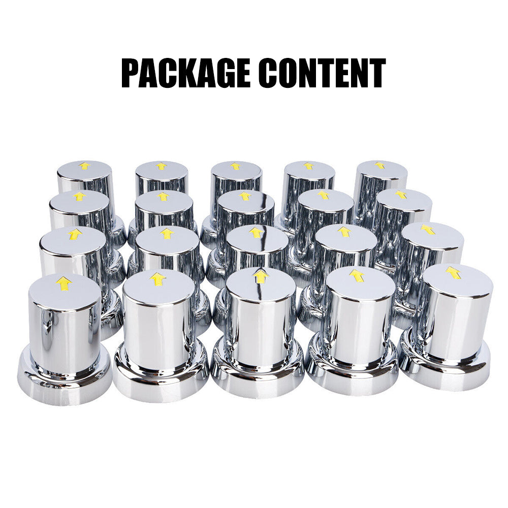 20PCS ABS Wheel Nut Covers Safety Arrow Chrome Caps For Trucks Trailers Bus AU V201-CAR3360SI8-20AU