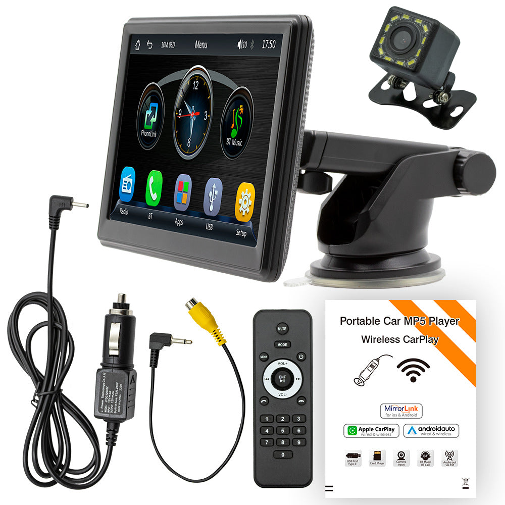 7 inch Portable Wireless Car Radio Auto Stereo Apple Carplay Android Bluetooth + Cam V201-CAR5007BL8AU