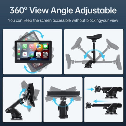 7 inch Portable Wireless Car Radio Auto Stereo Apple Carplay Android Bluetooth + Cam V201-CAR5007BL8AU