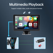 7 inch Portable Wireless Car Radio Auto Stereo Apple Carplay Android Bluetooth + Cam V201-CAR5007BL8AU
