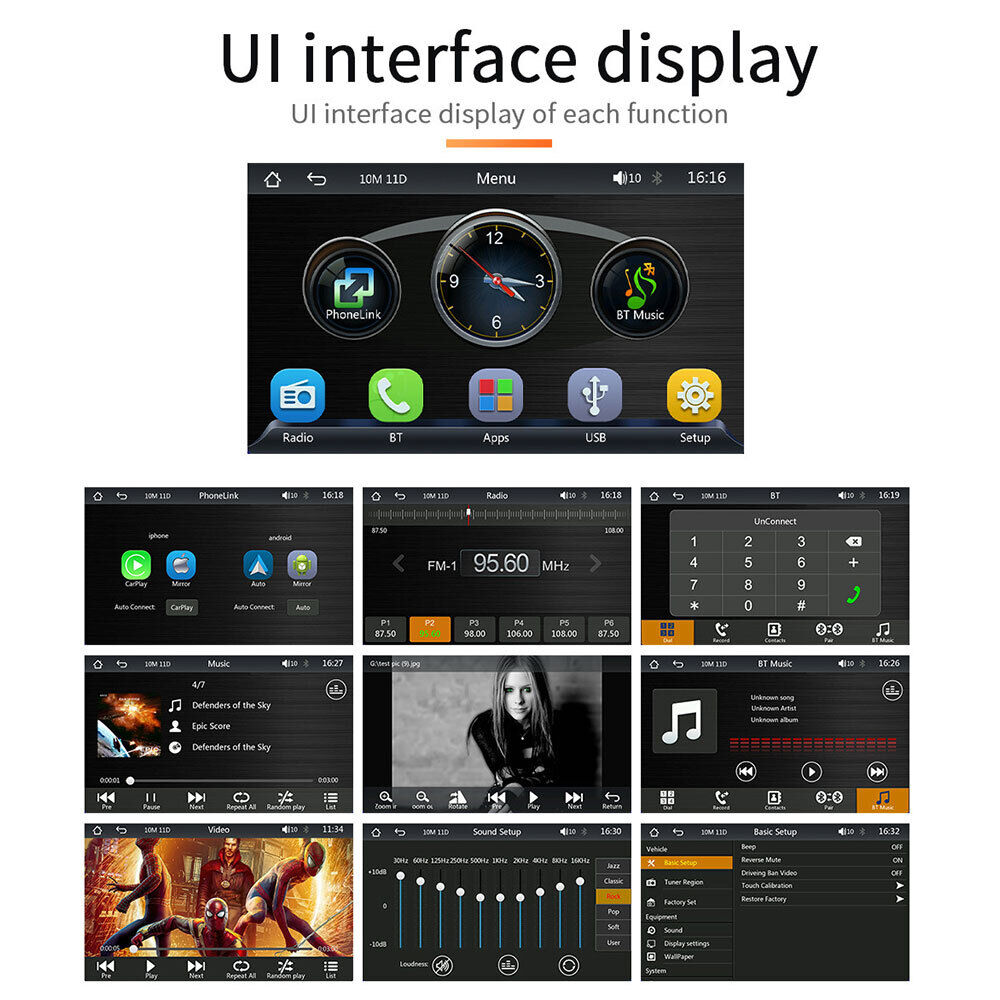 7inch PortableWireless Apple CarPlay Android Auto Touch Screen Car Radio Stereo AU V201-CAR5300BL8AU