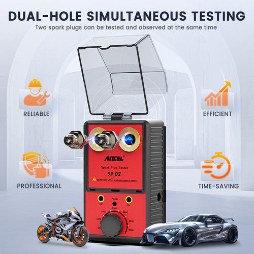 Ancel 12V Car Spark Plug Tester Auto Ignition System Tester Diagnostic Test Tool V201-CAR6002RE8AU
