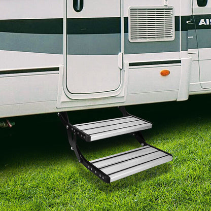 Aluminium Double Caravan Step Pull Out Folding Steps For Road RV Camper Trailer V201-CARPET2492BL8AU