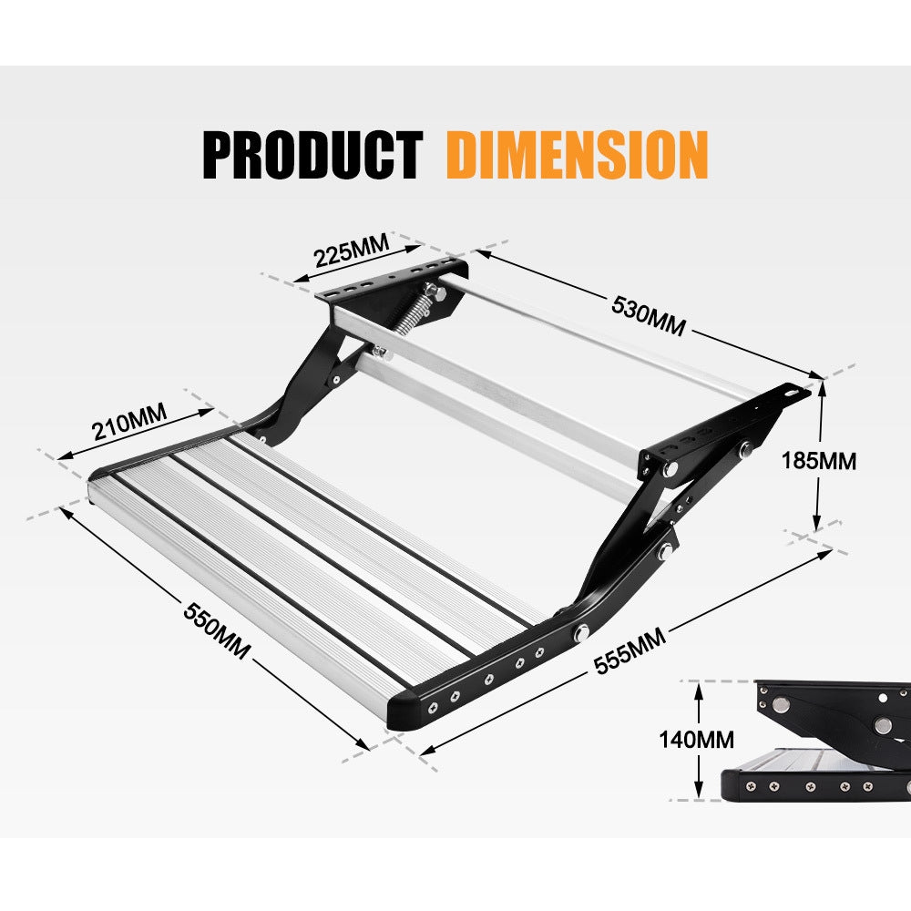 Caravan Step Aluminium 200KG Pull Out Step Folding Camper Trailer Motorhome Step V201-CARSTEP0055BL8AU