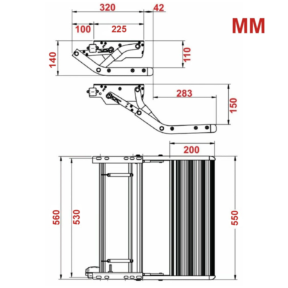 Caravan Step Aluminium 200KG Pull Out Step Folding Camper Trailer Motorhome Step V201-CARSTEP0055BL8AU