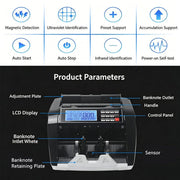 Australian Note Bill Money Cash Counter Machine with Value Count 4" LED Display V201-CASH0001BL8AU