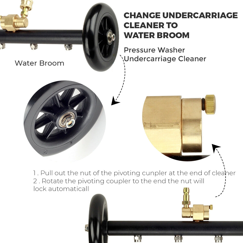 High Pressure Water Spray Broom Car Chassis Undercarriage Cleaner Washer 4000PSI V201-CLN4000BL8AU
