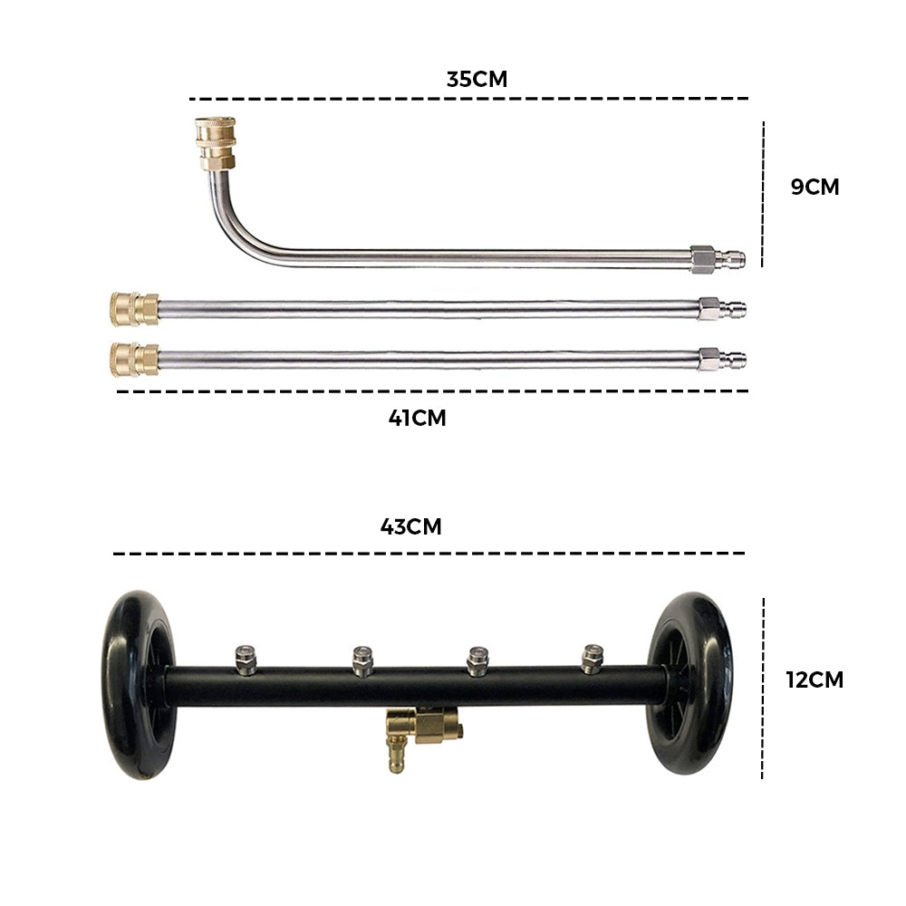 High Pressure Water Spray Broom Car Chassis Undercarriage Cleaner Washer 4000PSI V201-CLN4000BL8AU