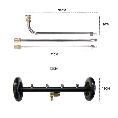 High Pressure Water Spray Broom Car Chassis Undercarriage Cleaner Washer 4000PSI V201-CLN4000BL8AU