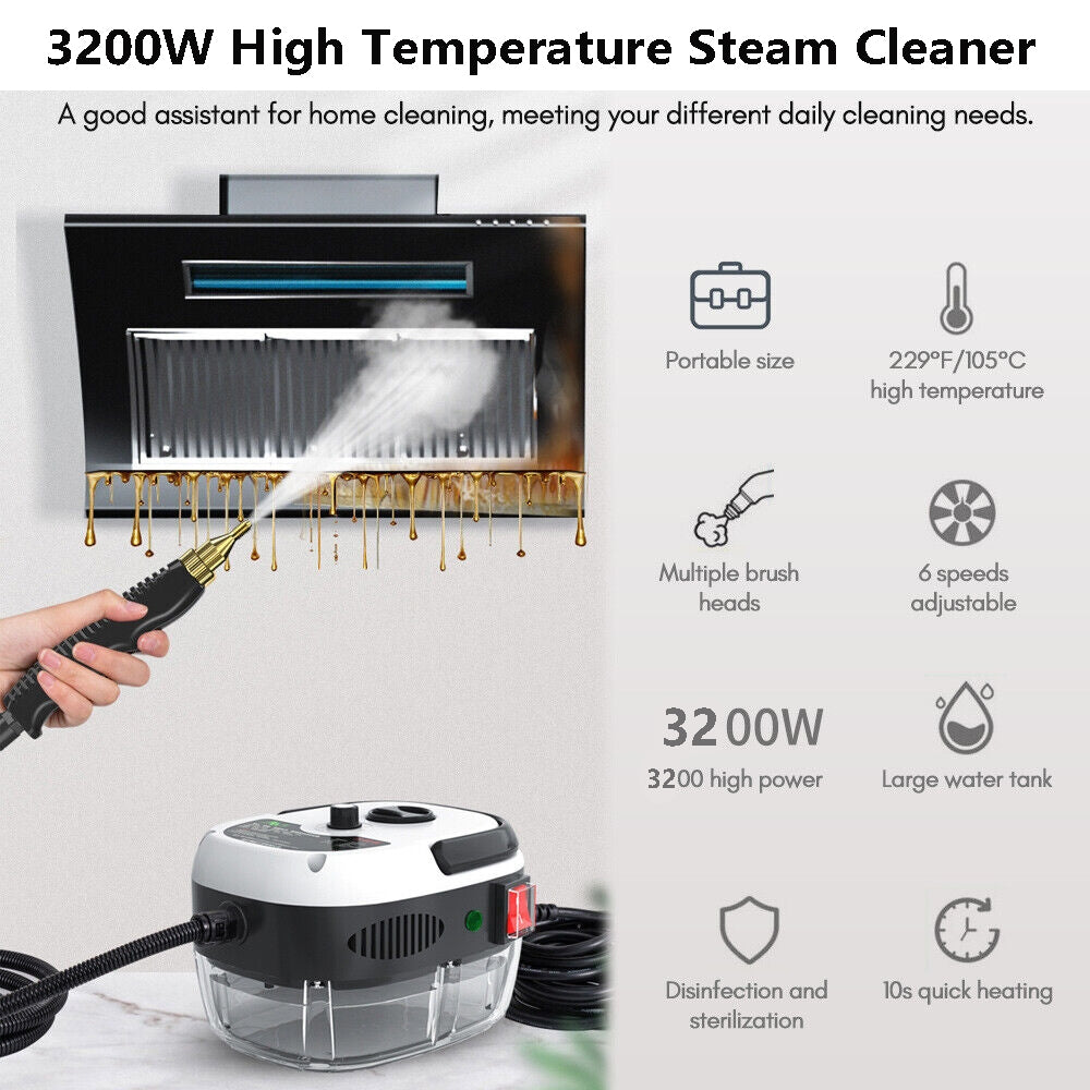 3200W Steam Cleaner High Temperature Kitchen Cleaning Pressure Steaming Mechine V201-CLR3000WH8AU