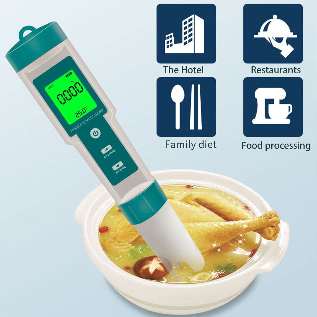 7 In 1 PH Meter TDS/EC/Salt/Temp Water Quality Monitor Tester Pen Pool Aquarium V201-CSBCZ1117