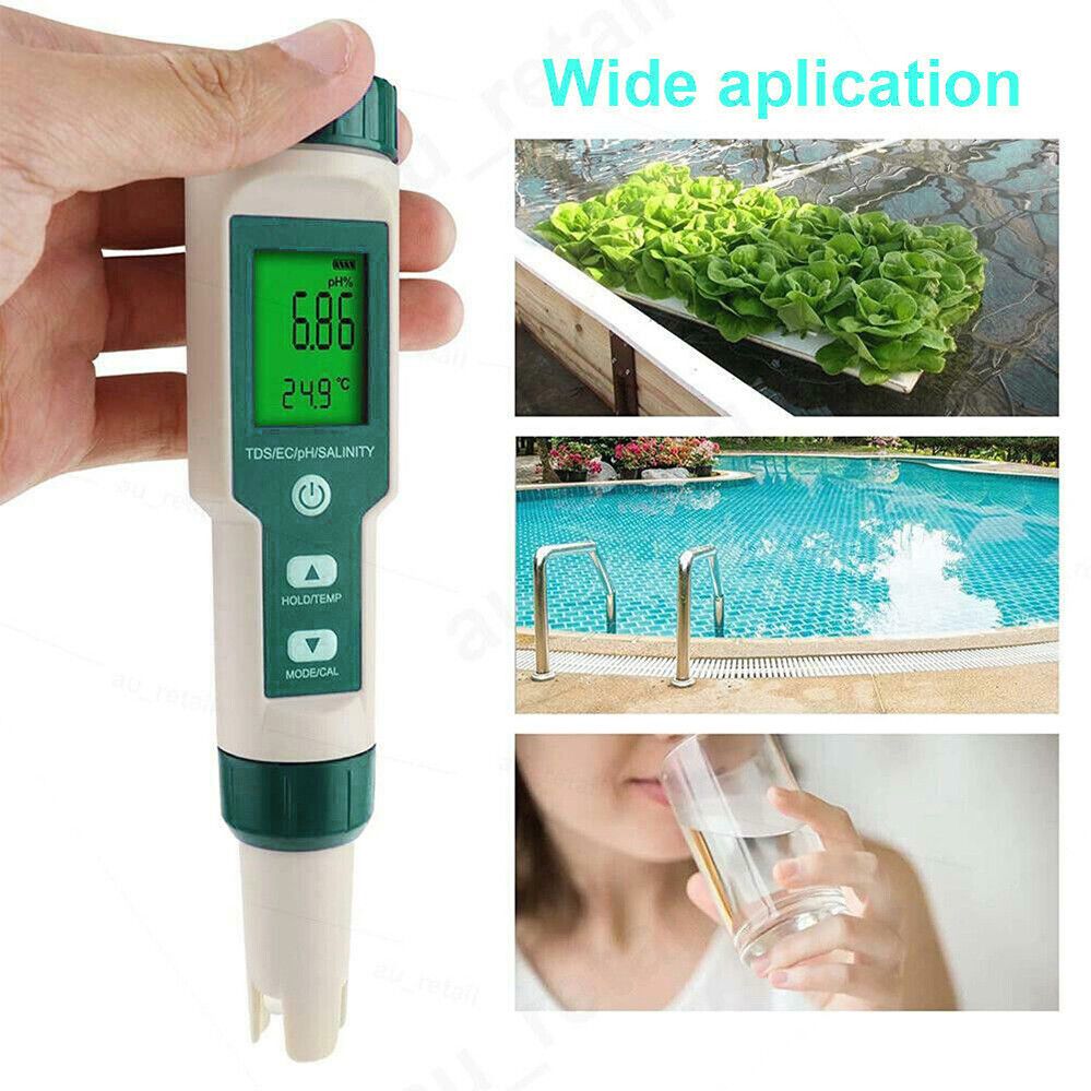 7 In 1 PH Meter TDS/EC/Salt/Temp Water Quality Monitor Tester Pen Pool Aquarium V201-CSBCZ1117