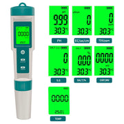 7 In 1 PH Meter TDS/EC/Salt/Temp Water Quality Monitor Tester Pen Pool Aquarium V201-CSBCZ1117