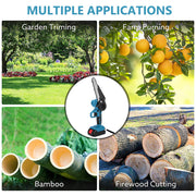 6" Mini Cordless Electric Chainsaw Powered Wood Cutter Rechargeable&2X Battery V201-CSFDZ0036BU