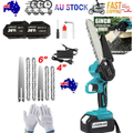 4"+ 6" Chainsaw Cordless Rechargeable Wood Cutter Saw Chain Saws Electric New V201-CSFDZ0036BU2