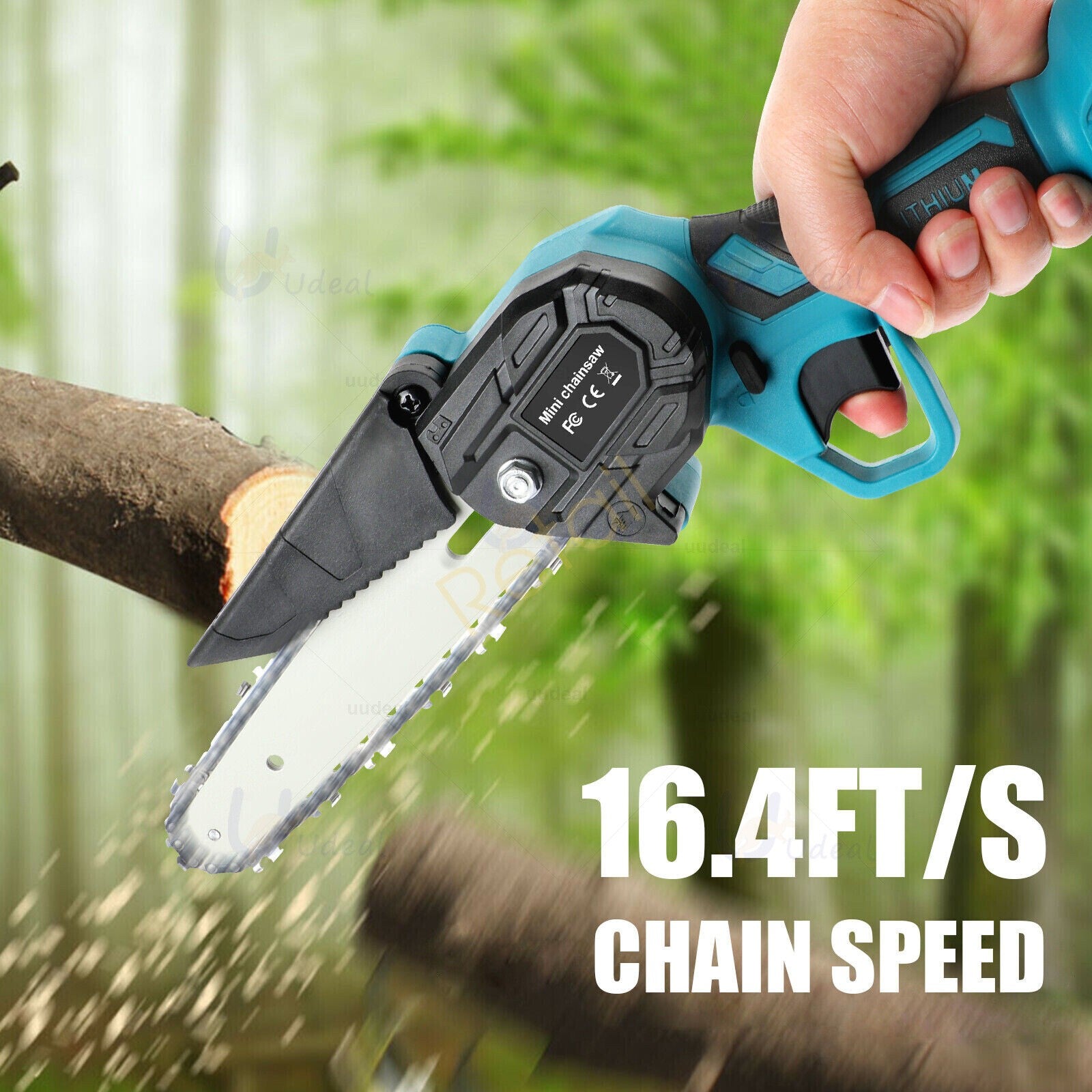 4"+ 6" Chainsaw Cordless Rechargeable Wood Cutter Saw Chain Saws Electric New V201-CSFDZ0036BU2