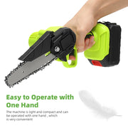 6" Mini Cordless Electric Chainsaw 2X Battery Powered Wood Cutter Rechargeable V201-CSFDZ0036GR