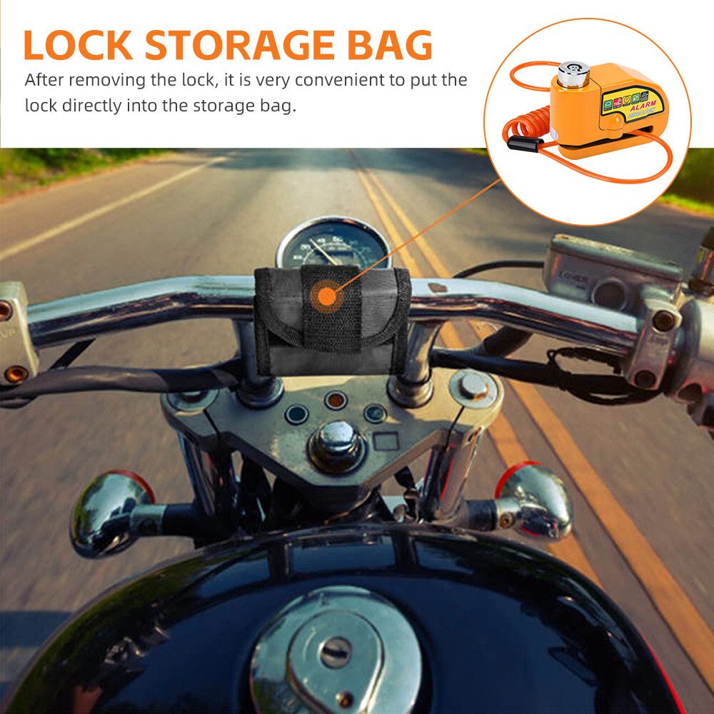 Yellow Motorcycle Alarm Disc Lock Motor Bike Brake Security Electric Bicycle Lock AU V201-CSHBZ1110YL
