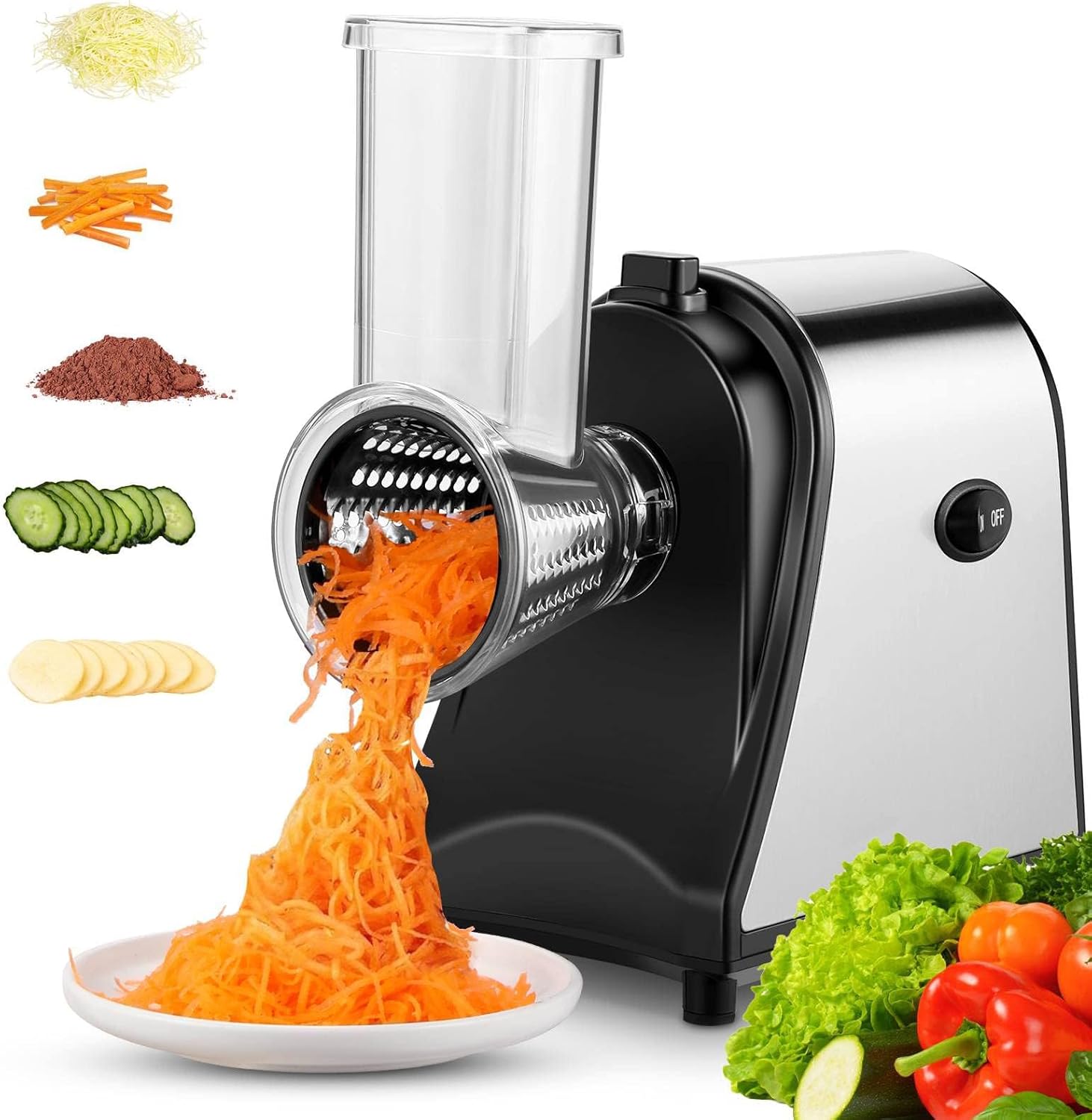 Electric Grater Vegetable Food Rotary Drum Grater Chopper Slicer V201-CUT0000GE8AU