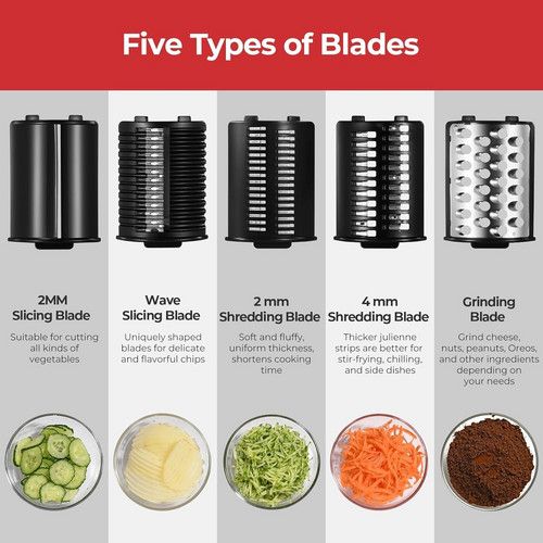MAX 1200W Electric Cheese Grater Salad Maker With 5 Different Shapes of Blades AU V201-CUT0001GE8AU