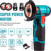 800W Mini Cordless Brushless Angle Grinder Cutting Tool W/ 2x Battery & Charger V201-CUT0012BU8AU