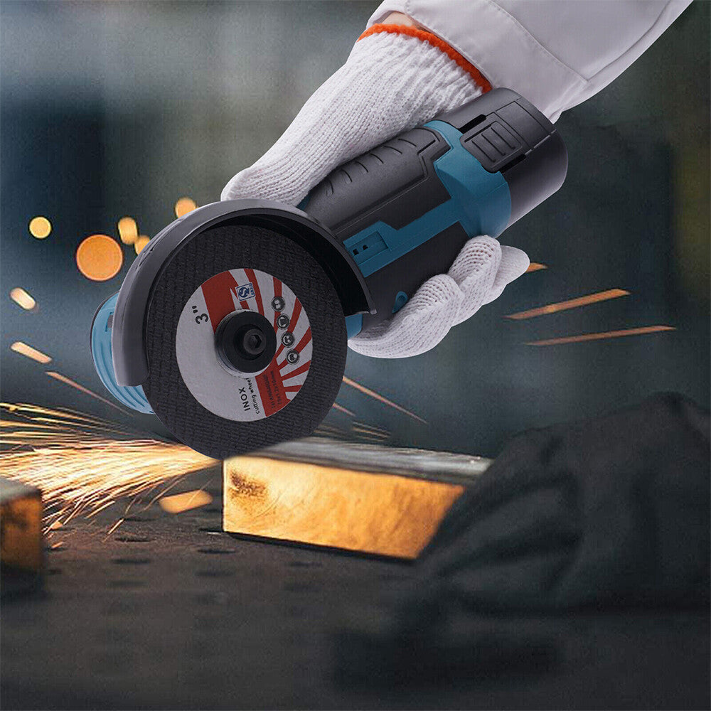 800W Mini Cordless Brushless Angle Grinder Cutting Tool W/ 2x Battery & Charger V201-CUT0012BU8AU