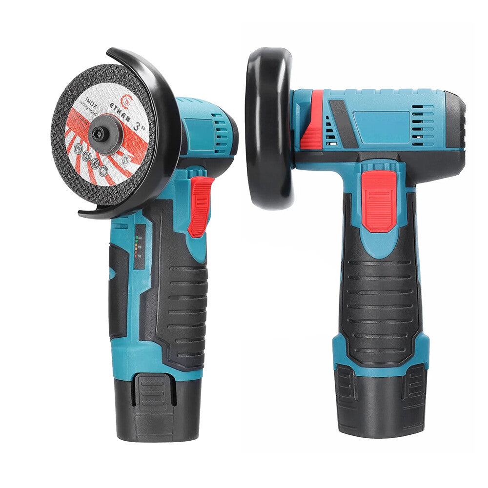 800W Mini Cordless Brushless Angle Grinder Cutting Tool W/ 2x Battery & Charger V201-CUT0012BU8AU