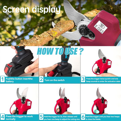 30mm Electric Pruning Shears Cordless Brushless Secateur For Makita 18V Battery V201-CUT0030RE8AU