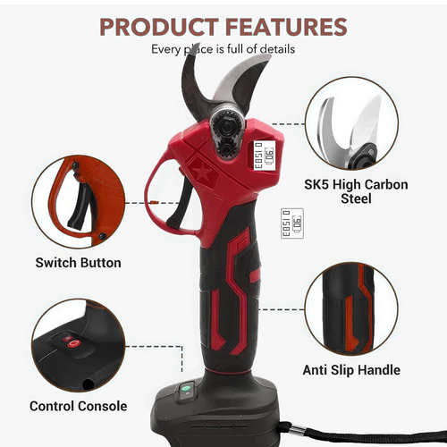 30mm Electric Pruning Shears Cordless Brushless Secateur For Makita 18V Battery V201-CUT0030RE8AU