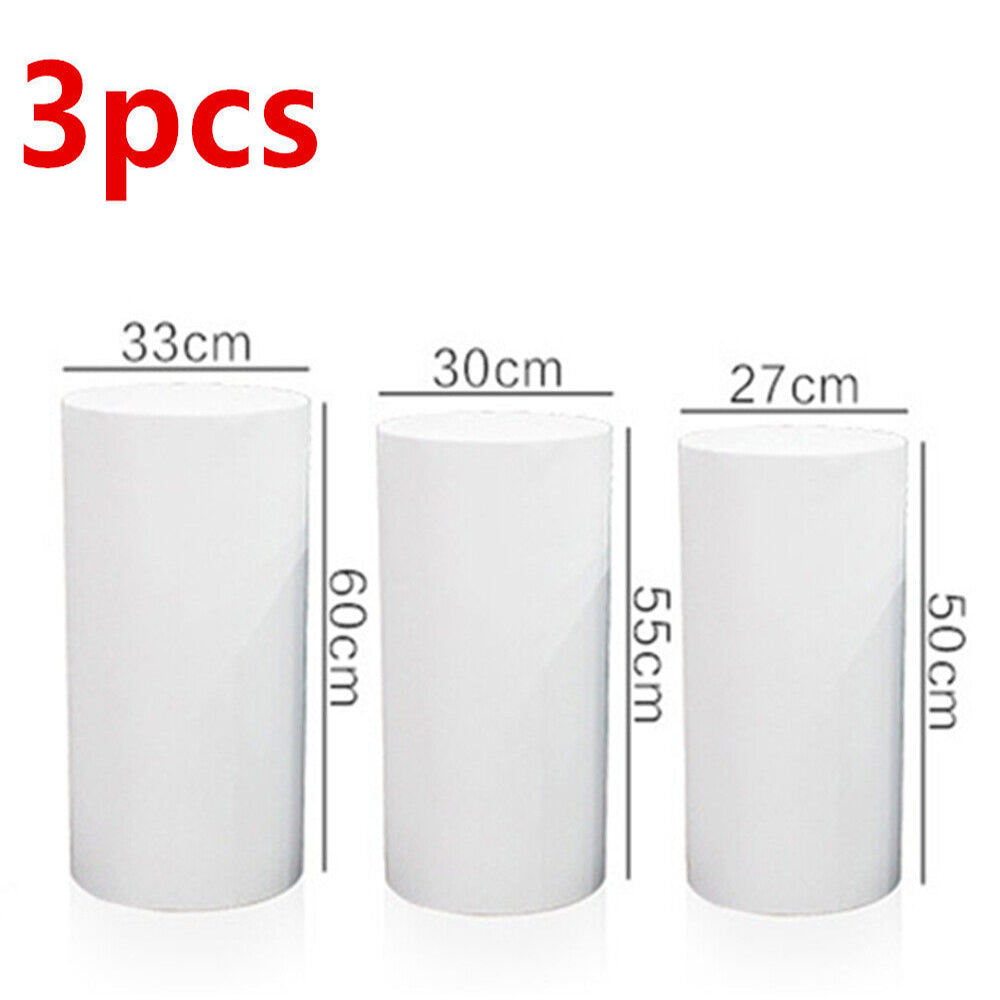 3PCS Display Stand Round Cylinder Pedestal w/ Balloon Set + LED Strip Wedding AU V201-CYL0003WH8AU