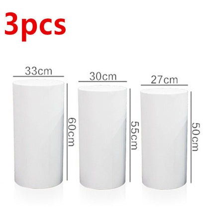 3PCS Display Stand Round Cylinder Pedestal w/ Balloon Set + LED Strip Wedding AU V201-CYL0003WH8AU