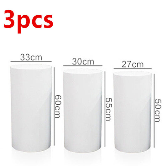 3PCS Display Stand Round Cylinder Pedestal w/ Balloon Set + LED Strip Wedding AU V201-CYL0003WH8AU